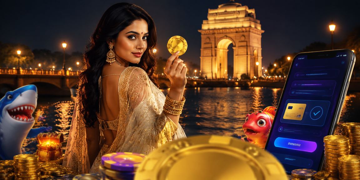 User enjoying mobile casino at India Gate, Delhi